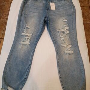 Judy Blue Light Blue Distressed Boyfriend Jeans
